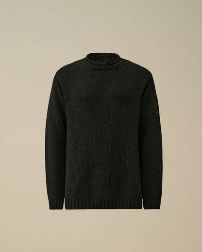 Lambswool GRS Boxy Crew Neck Knit black