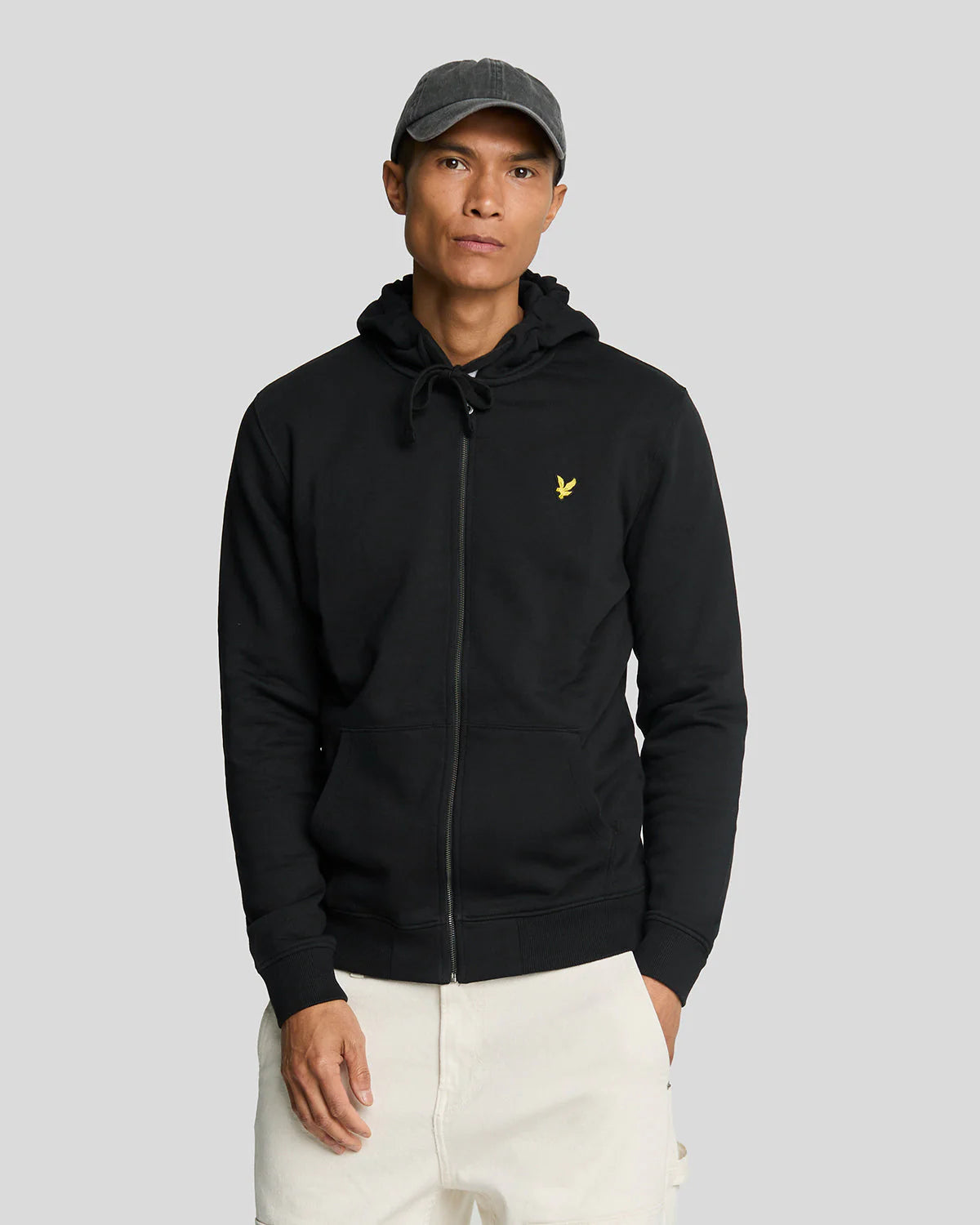 Zip Through Hoodie BLACK