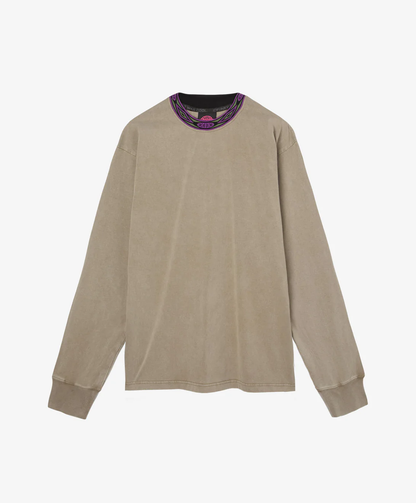 WOVEN LONG SLEEVE TEE WASHED SAND