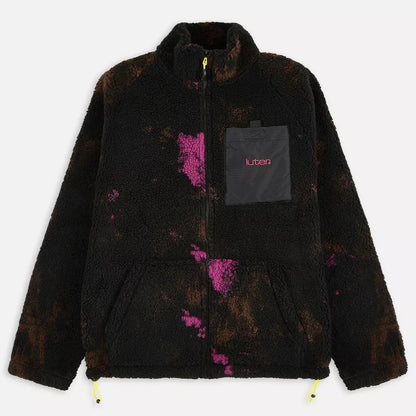 TIE DYE FUR ZIP NECK